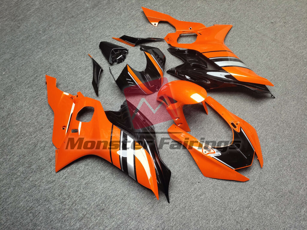 Gloss Orange & Black ABS fairings for Yamaha R6 2017 - 2022 - premium OEM fit kit by Monster Fairings