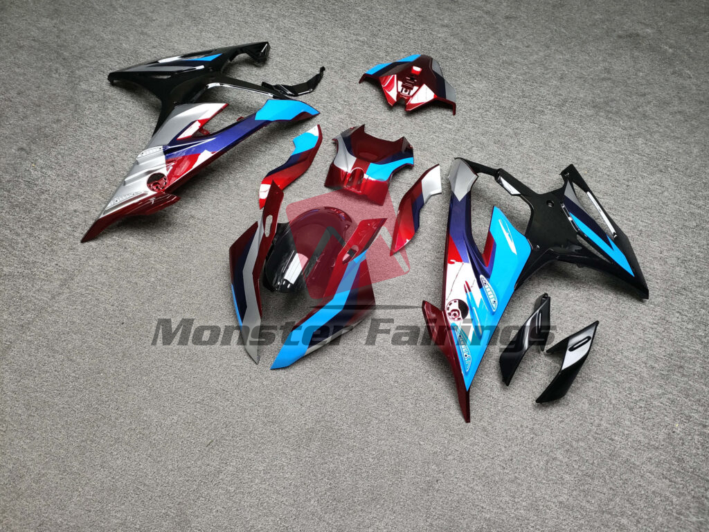 Gloss Black & Red Blue White ABS fairings for BMW S1000RR 2023 - 2024 - premium OEM fit kit by Monster Fairings
