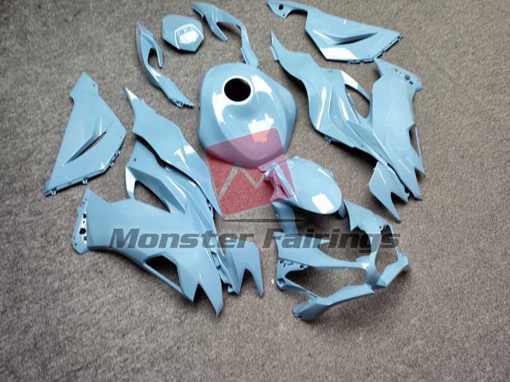 Kawasaki ZX6R custom ABS fairings 2019 - 2023 in Gloss Baby Blue - durable replacement kit, Monster Fairings