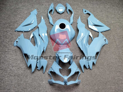Kawasaki ZX6R 2019 - 2023 Gloss Baby Blue ABS fairings - custom motorcycle bodywork kit by Monster Fairings