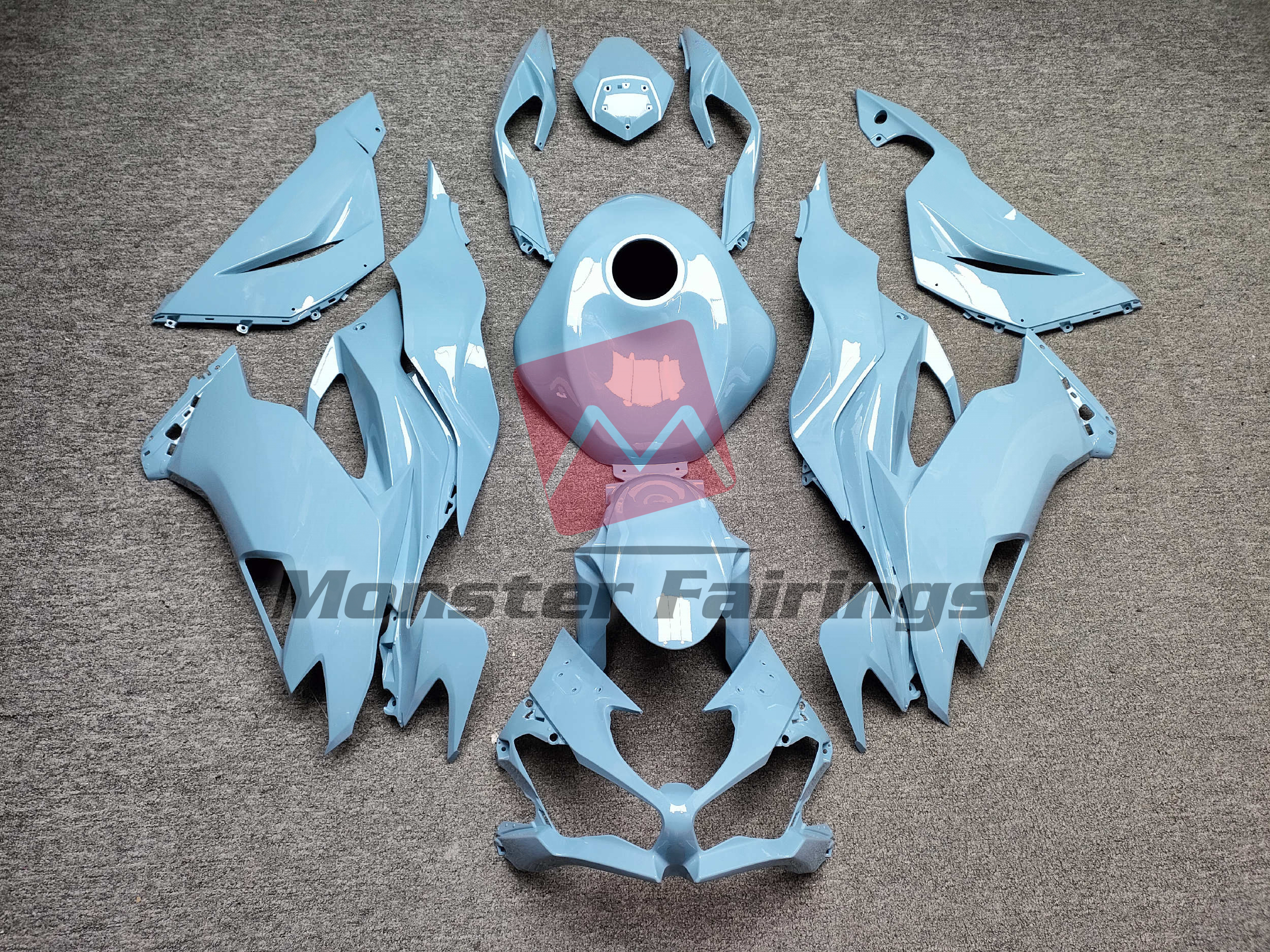 パーツ R19 All Gloss Black - 2019 To 2023 ZX-6R | ABS Fairings