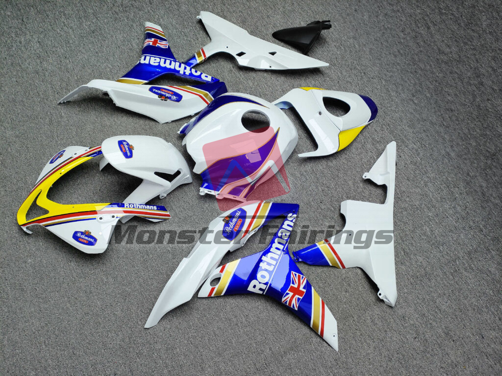 Gloss White & Blue Rothmans ABS fairings for Honda CBR600RR 2007 - 2008 - premium OEM fit kit by Monster Fairings