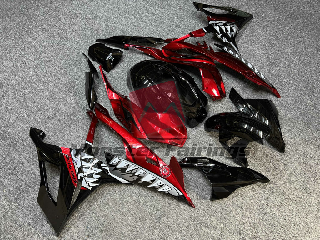 Gloss Red & Black Shark ABS fairings for BMW S1000RR 2019 - 2022 - premium OEM fit kit by Monster Fairings
