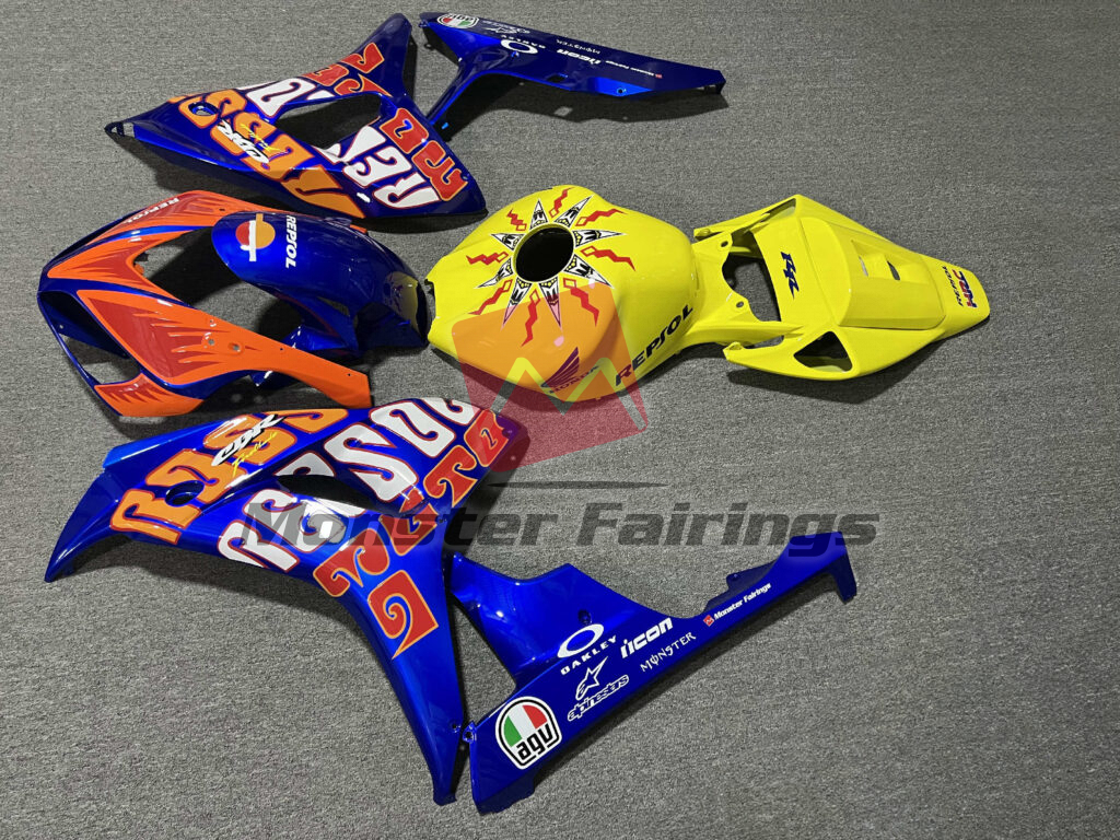 Honda CBR1000RR custom ABS fairings 2006 - 2007 in Gloss Blue Rossi - durable replacement kit, Monster Fairings
