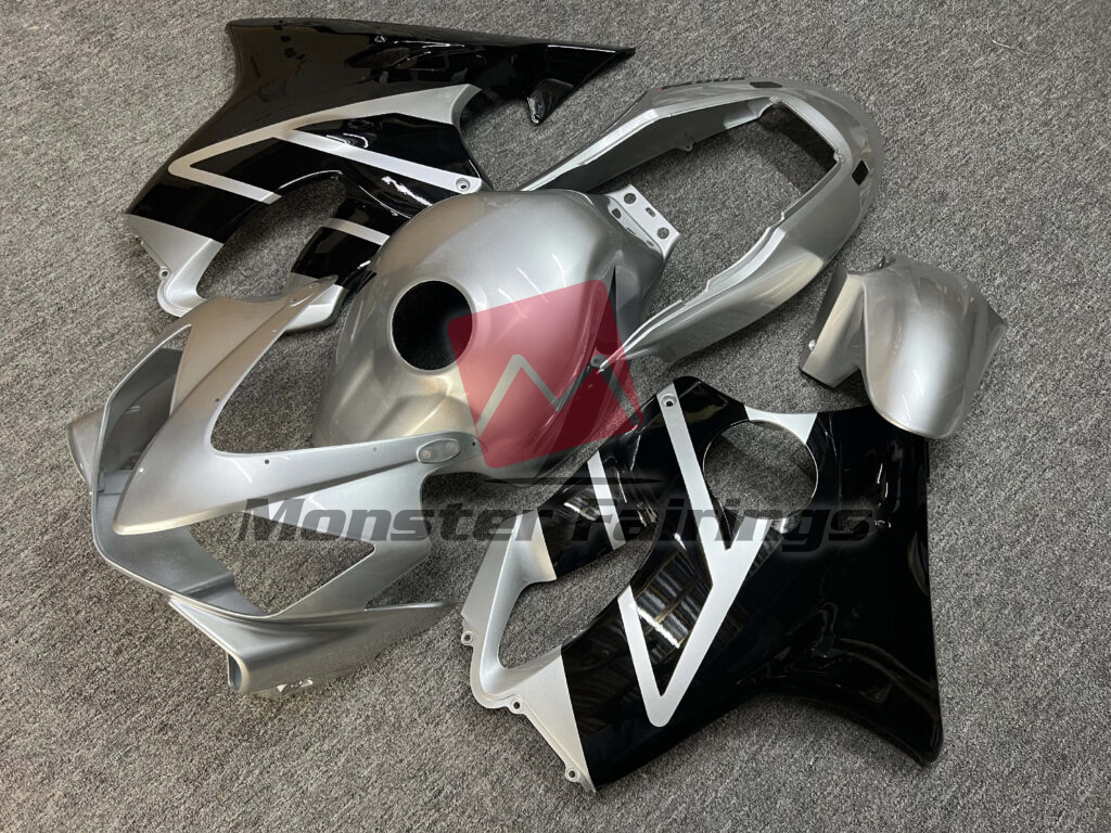 Honda CBR600F4i custom ABS fairings 2004 - 2007 in Gloss Silver & Black - durable replacement kit, Monster Fairings