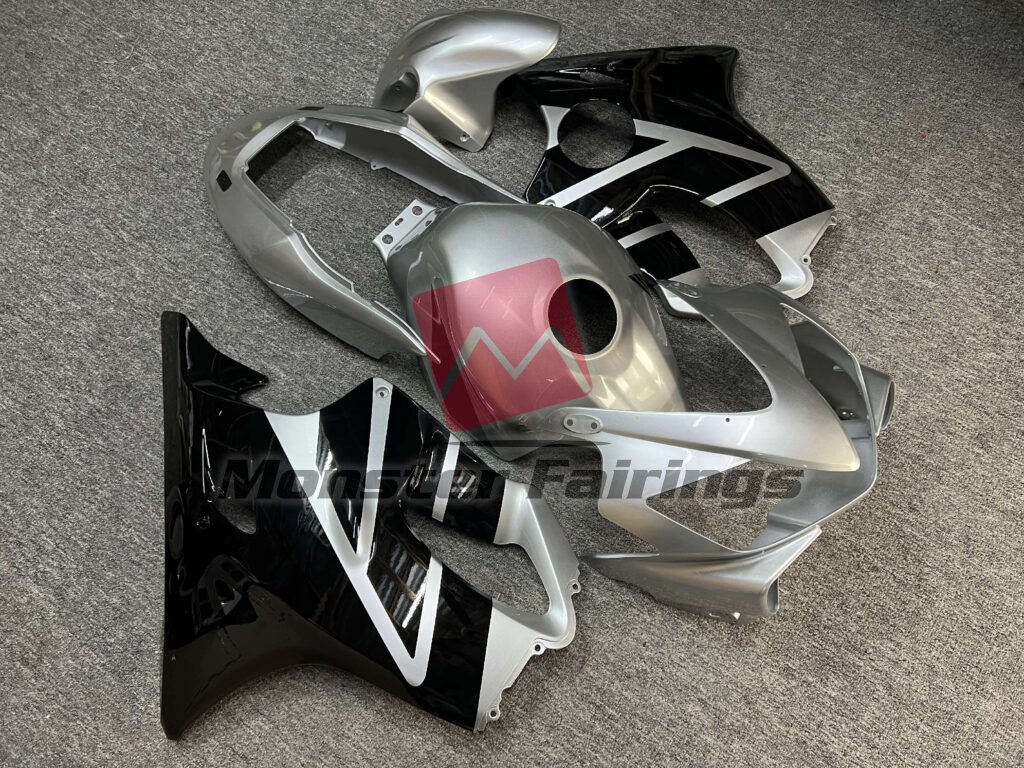 Gloss Silver & Black ABS fairings for Honda CBR600F4i 2004 - 2007 - premium OEM fit kit by Monster Fairings