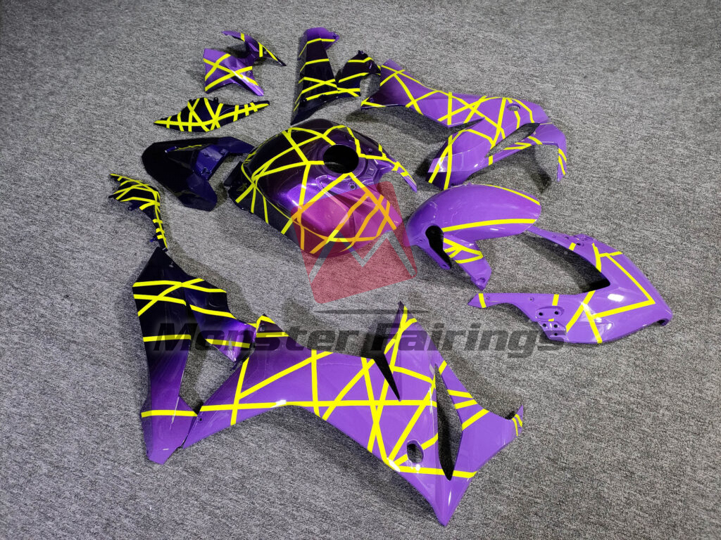 Gloss Purple & Lilac Fade Neon Yellow ABS fairings for Honda CBR650R 2019 - 2020 - premium OEM fit kit by Monster Fairings