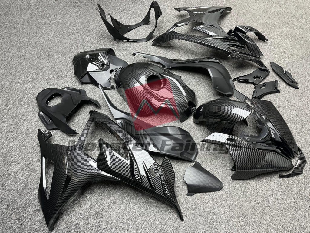 BMW S1000RR custom ABS fairings 2023 - 2024 in Gloss Carbon Fiber Style - durable replacement kit, Monster Fairings