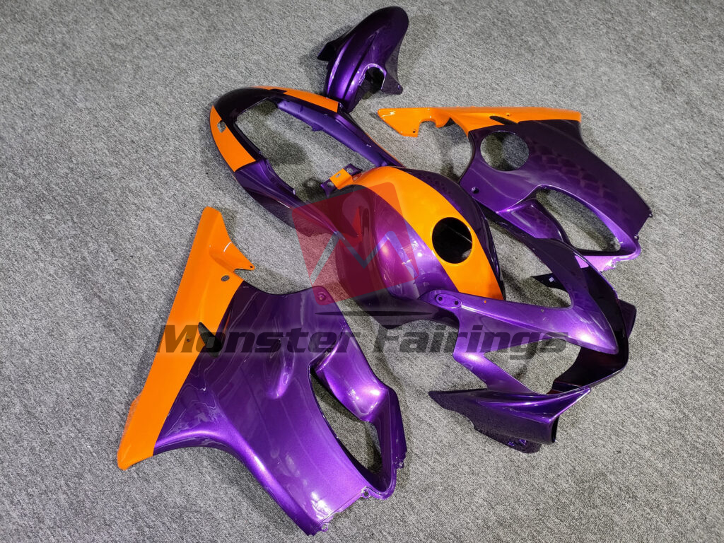 Honda CBR600F4i custom ABS fairings 2004 - 2007 in Gloss Purple & Orange - durable replacement kit, Monster Fairings
