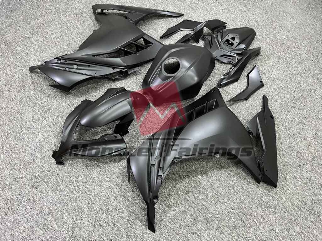 Kawasaki Ninja 300 custom ABS fairings 2013 - 2022 in Matte Black - durable replacement kit, Monster Fairings