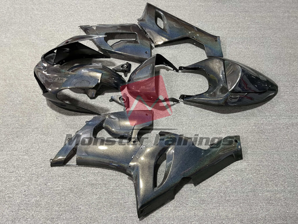 2005 - 2006 Kawasaki ZX6R Gloss Metallic Nebula fairing set - ABS injection, custom painted by Monster Fairings