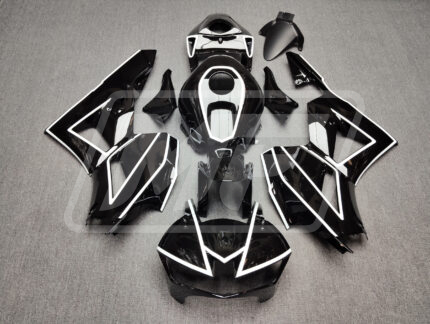 Honda CBR600RR 2013-2025 Gloss Black White Lines ABS Fairings | Monster Fairings