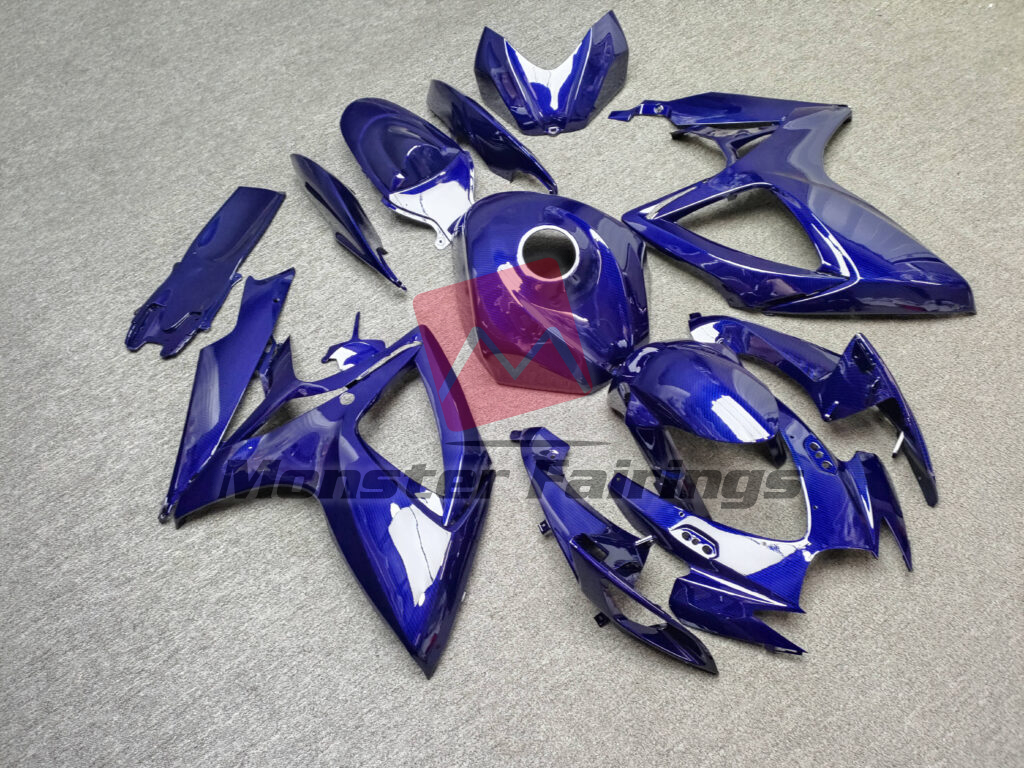 Suzuki GSXR custom ABS fairings 2006 - 2007 in Gloss Blue Carbon Fiber Style - durable replacement kit, Monster Fairings