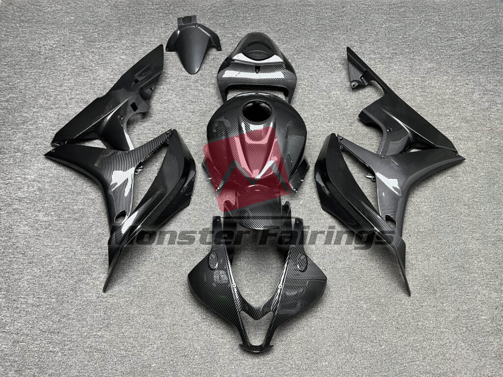 Honda CBR600RR 2007 - 2008 Gloss Carbon Fiber Style ABS fairings - custom motorcycle bodywork kit by Monster Fairings