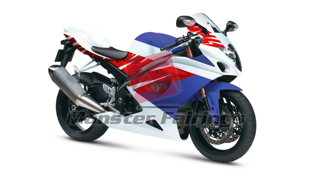 Gloss White Blue & Red ABS fairings for Suzuki GSXR 1000 2005 - 2006 - premium OEM fit kit by Monster Fairings