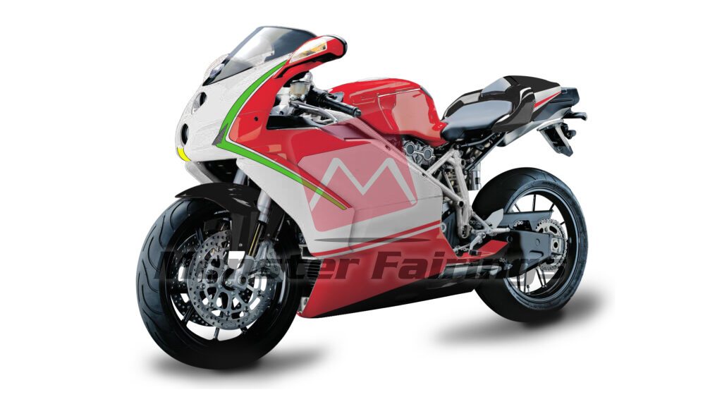 Gloss White Red & Green ABS fairings for Ducati 749 999 2003 - 2004 - premium OEM fit kit by Monster Fairings