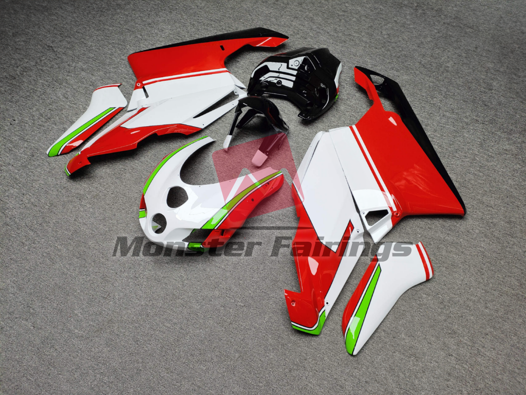 Monster Fairings ABS fairing kit for Ducati 749 999 2003 - 2004 - Gloss White Red & Green, precise OEM fit