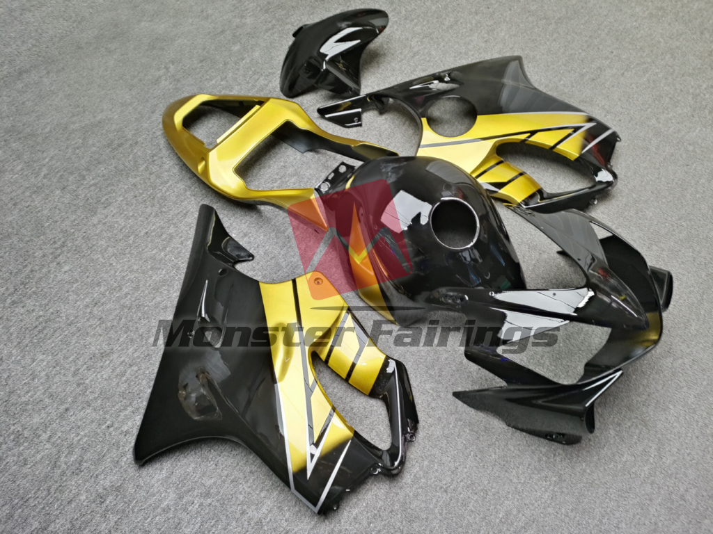 Gloss Black & Gold ABS fairings for Honda CBR600 F4i 2001 - 2003 - premium OEM fit kit by Monster Fairings