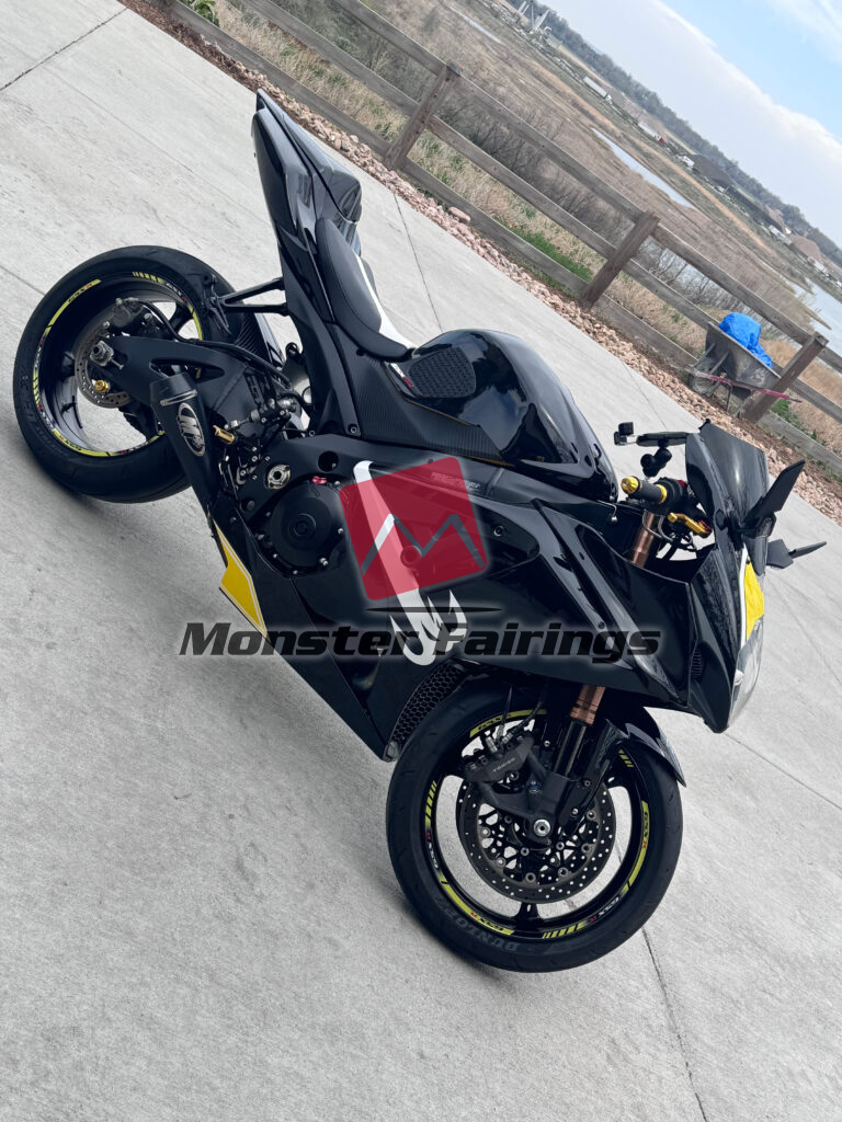 Monster Fairings ABS fairing kit for Suzuki GSXR 1000 2007 - 2008 - Gloss Black Yellow & White, precise OEM fit