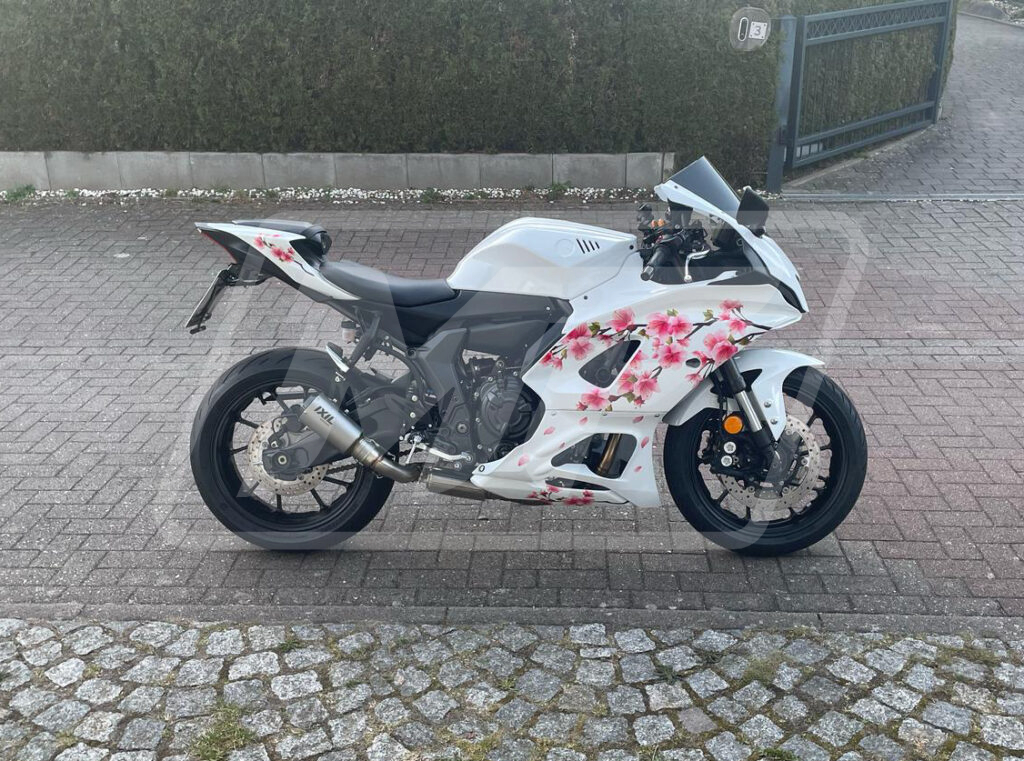 Gloss White Cherry Blossom ABS fairings for Yamaha R7 2021 - 2025 - premium OEM fit kit by Monster Fairings
