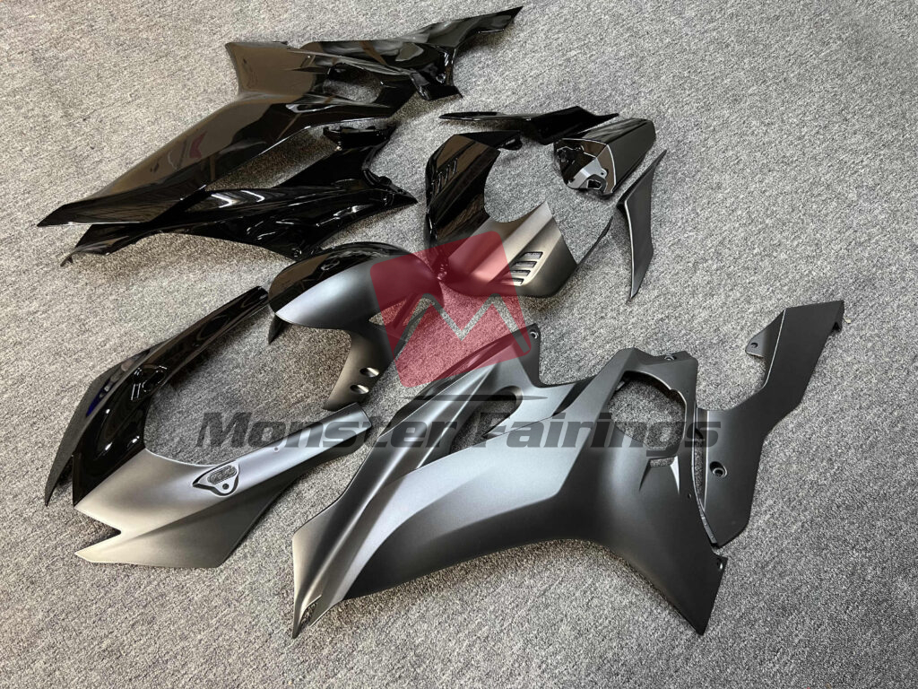 Gloss Black & Matte Dark Silver ABS fairings for Yamaha R6 2017 - 2022 - premium OEM fit kit by Monster Fairings