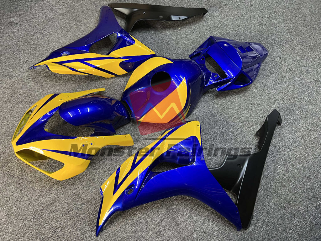 Honda CBR1000RR custom ABS fairings 2006 - 2007 in Gloss Blue Yellow - durable replacement kit, Monster Fairings