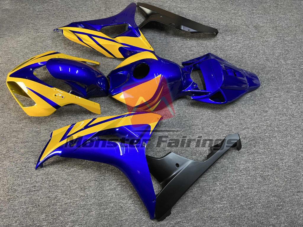2006 - 2007 Honda CBR1000RR Gloss Blue Yellow fairing set - ABS injection, custom painted by Monster Fairings