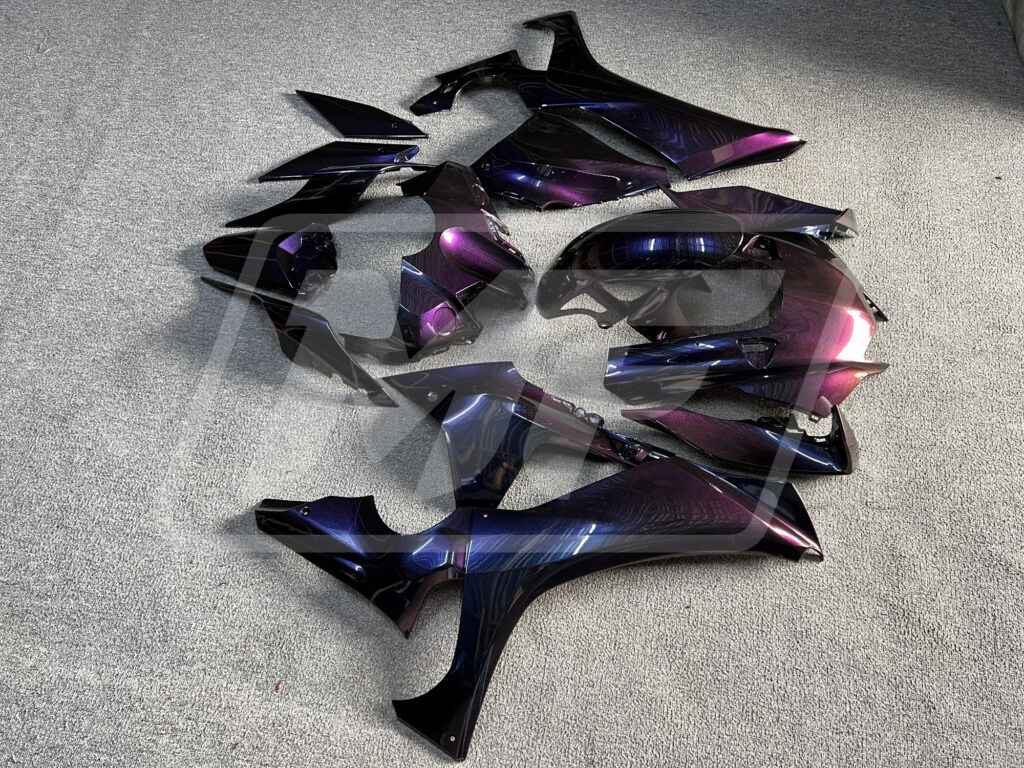 2020 - 2025 Yamaha R1 Gloss Purple Iridescent fairing set - ABS injection, custom painted by Monster Fairings