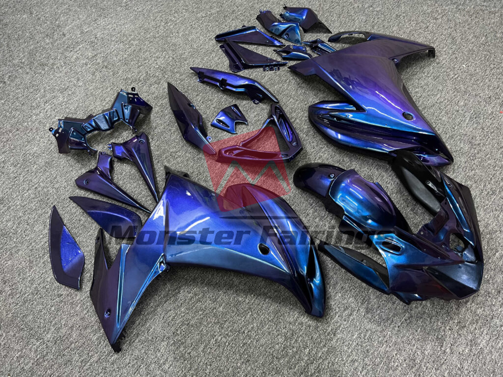 Yamaha FZ6R custom ABS fairings 2009 - 2015 in Gloss Iridescent Purple - durable replacement kit, Monster Fairings