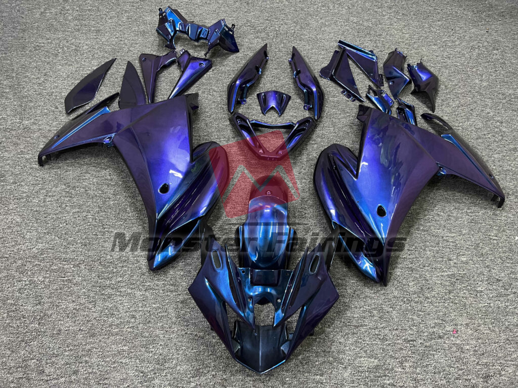 Yamaha FZ6R 2009 - 2015 Gloss Iridescent Purple ABS fairings - custom motorcycle bodywork kit by Monster Fairings