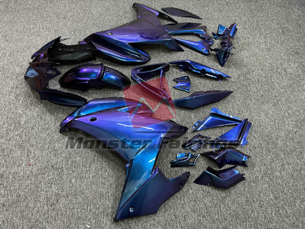 2009 - 2015 Yamaha FZ6R Gloss Iridescent Purple fairing set - ABS injection, custom painted by Monster Fairings