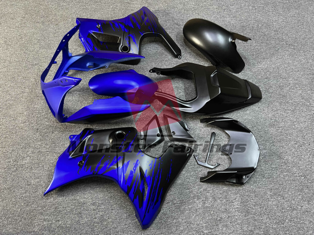 2003 - 2011 Suzuki SV650 Matte Blue & Black Splash fairing set - ABS injection, custom painted by Monster Fairings