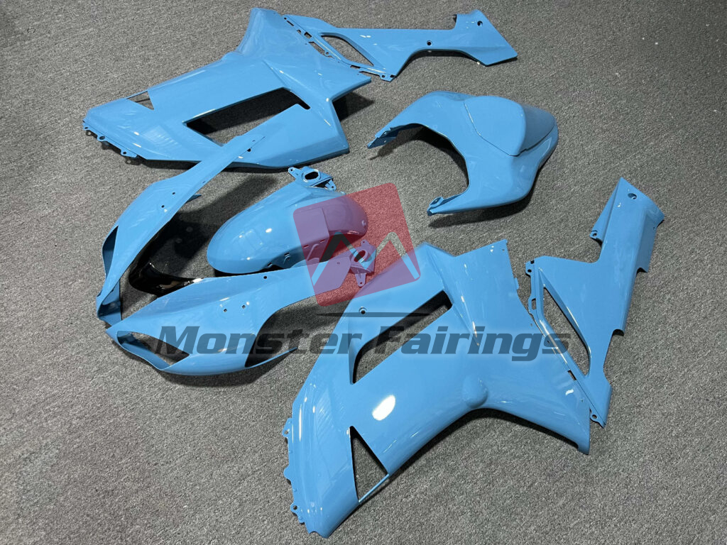 Gloss Light Blue ABS fairings for Kawasaki ZX6R 2007 - 2008 - premium OEM fit kit by Monster Fairings