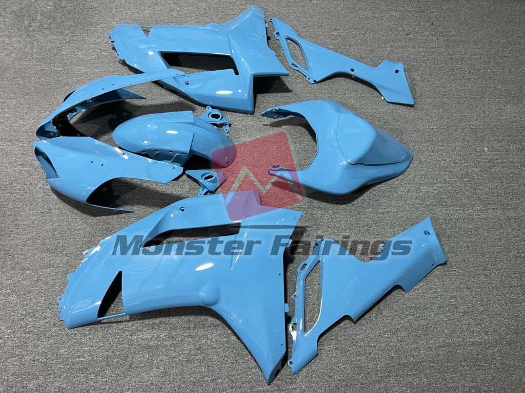 2007 - 2008 Kawasaki ZX6R Gloss Light Blue fairing set - ABS injection, custom painted by Monster Fairings