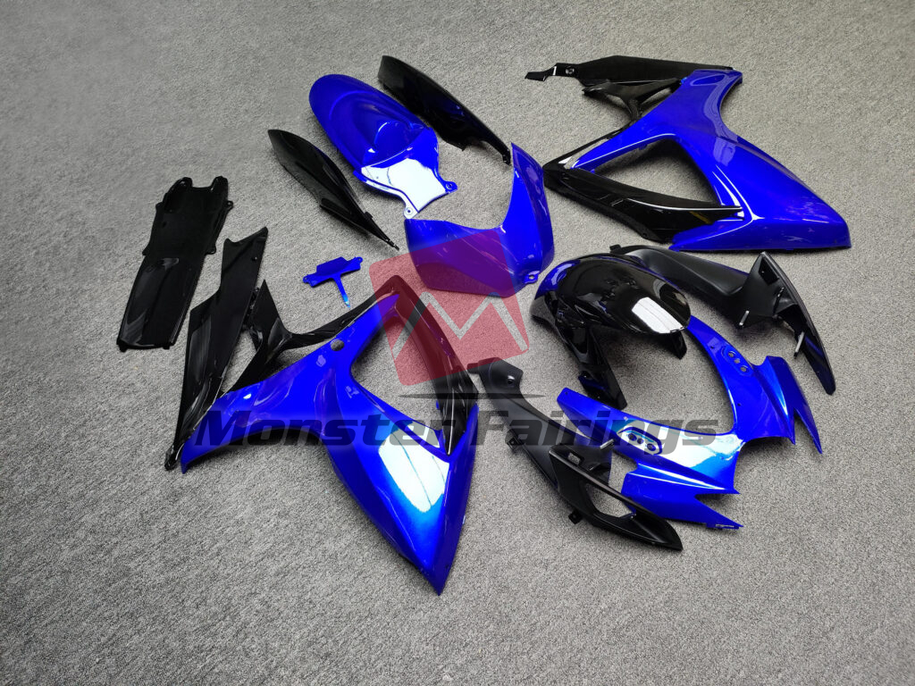 Gloss Black & Blue ABS fairings for Suzuki GSXR 600 - 750 2006 - 2007 - premium OEM fit kit by Monster Fairings
