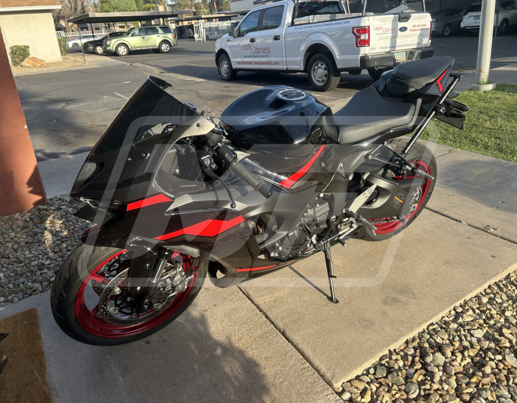Gloss Black & Gray with Red ABS fairings for Kawasaki ZX6R 2024 - 2025 - premium OEM fit kit by Monster Fairings