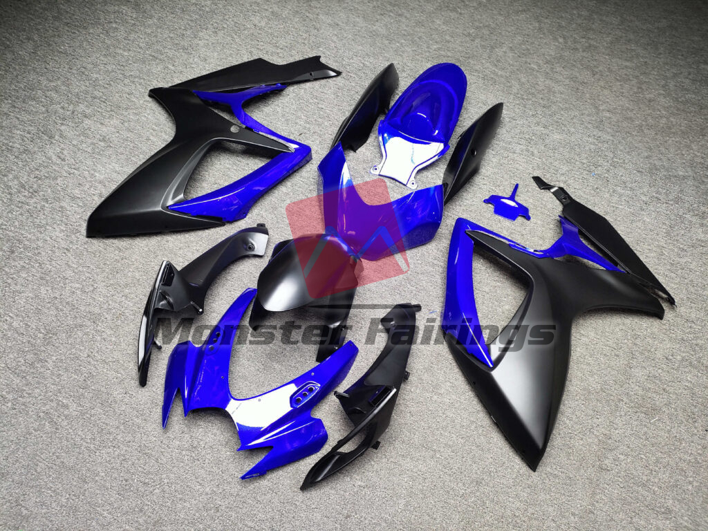 Gloss Blue & Matte Black ABS fairings for Suzuki GSXR 600 - 750 2006 - 2007 - premium OEM fit kit by Monster Fairings