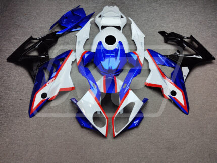 BMW S1000RR 2009-2014 Gloss White With Deep Blue & Black ABS Fairings | Monster Fairings