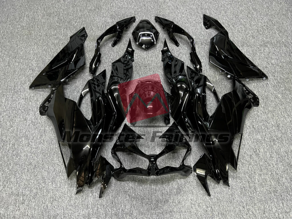 Kawasaki ZX6R 2019 - 2023 Gloss Black ABS fairings - custom motorcycle bodywork kit by Monster Fairings