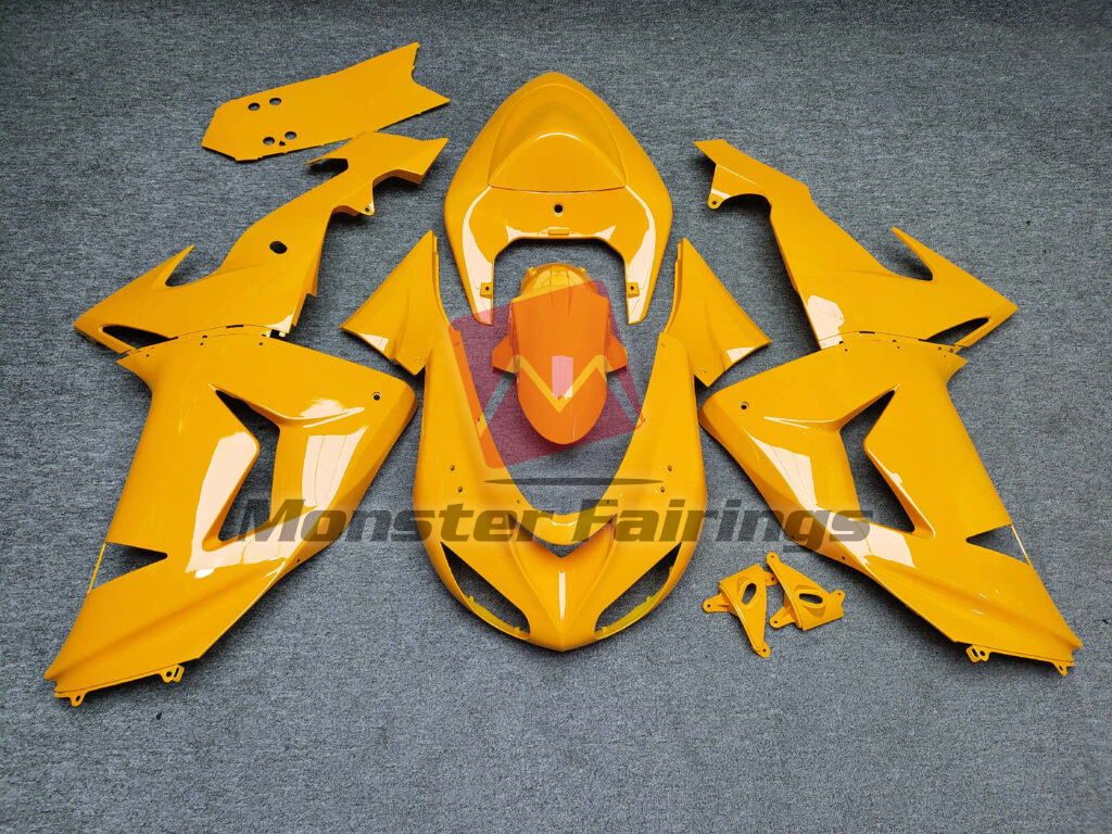 Kawasaki ZX10R 2006 - 2007 Gloss Yellow Plain ABS fairings - custom motorcycle bodywork kit by Monster Fairings