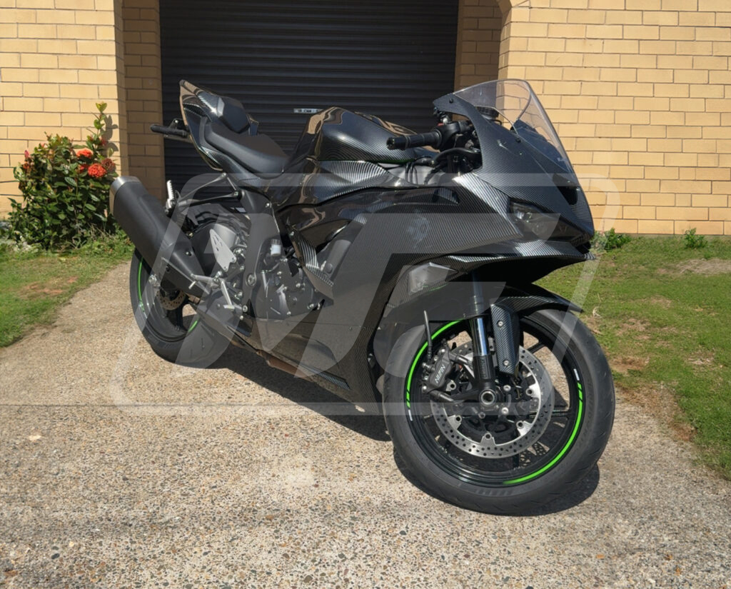 Gloss Carbon Fiber Style ABS fairings for Kawasaki ZX6R 2024 - 2025 - premium OEM fit kit by Monster Fairings