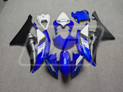 Yamaha R6 2008-2016 Gloss Deep Blue & Matte Black With White ABS Fairings | Monster Fairings