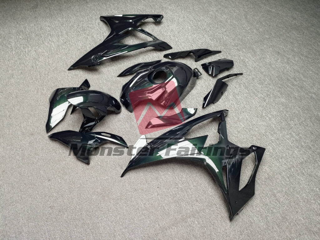 2019 - 2022 BMW S1000RR Gloss Midnight Green Metallic fairing set - ABS injection, custom painted by Monster Fairings