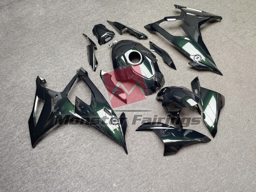 BMW S1000RR custom ABS fairings 2019 - 2022 in Gloss Midnight Green Metallic - durable replacement kit, Monster Fairings