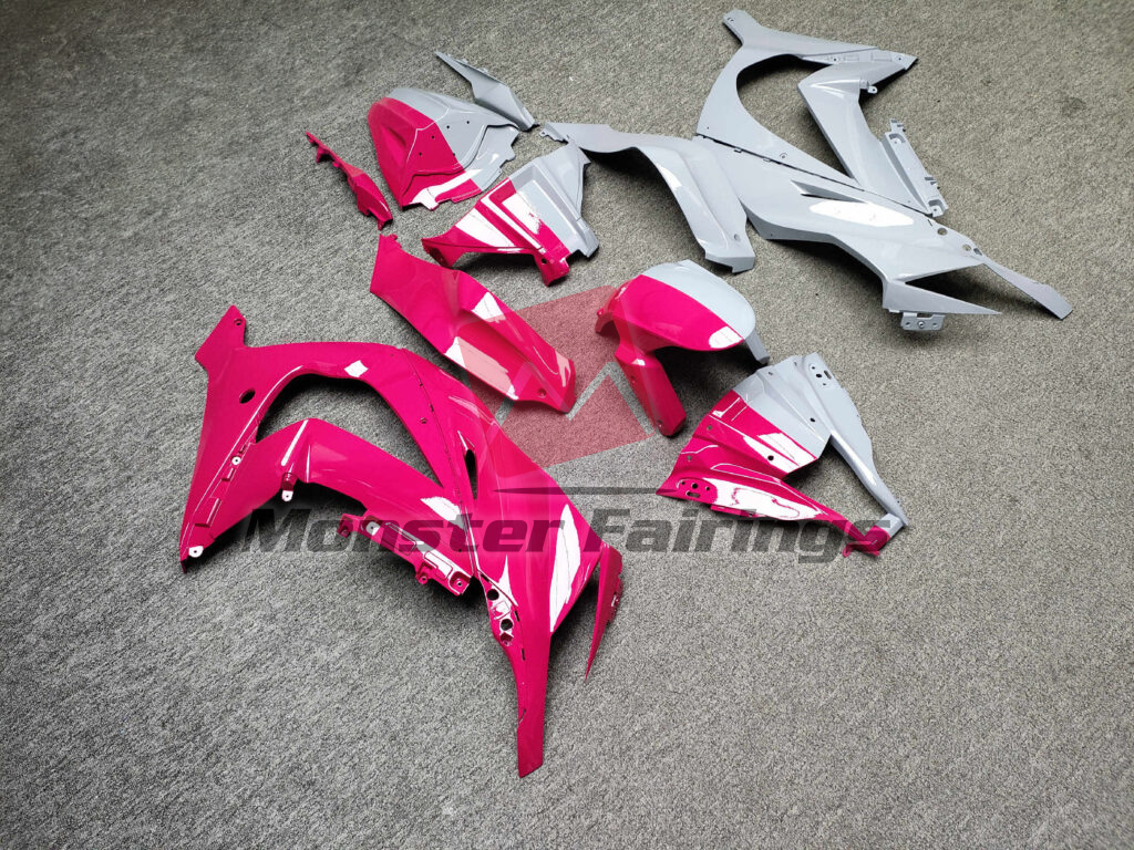 Kawasaki ZX10R custom ABS fairings 2011 - 2015 in Gloss Nardo Gray & Pink Split - durable replacement kit, Monster Fairings