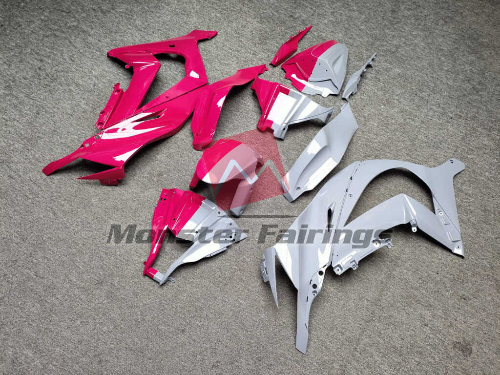 Gloss Nardo Gray & Pink Split ABS fairings for Kawasaki ZX10R 2011 - 2015 - premium OEM fit kit by Monster Fairings