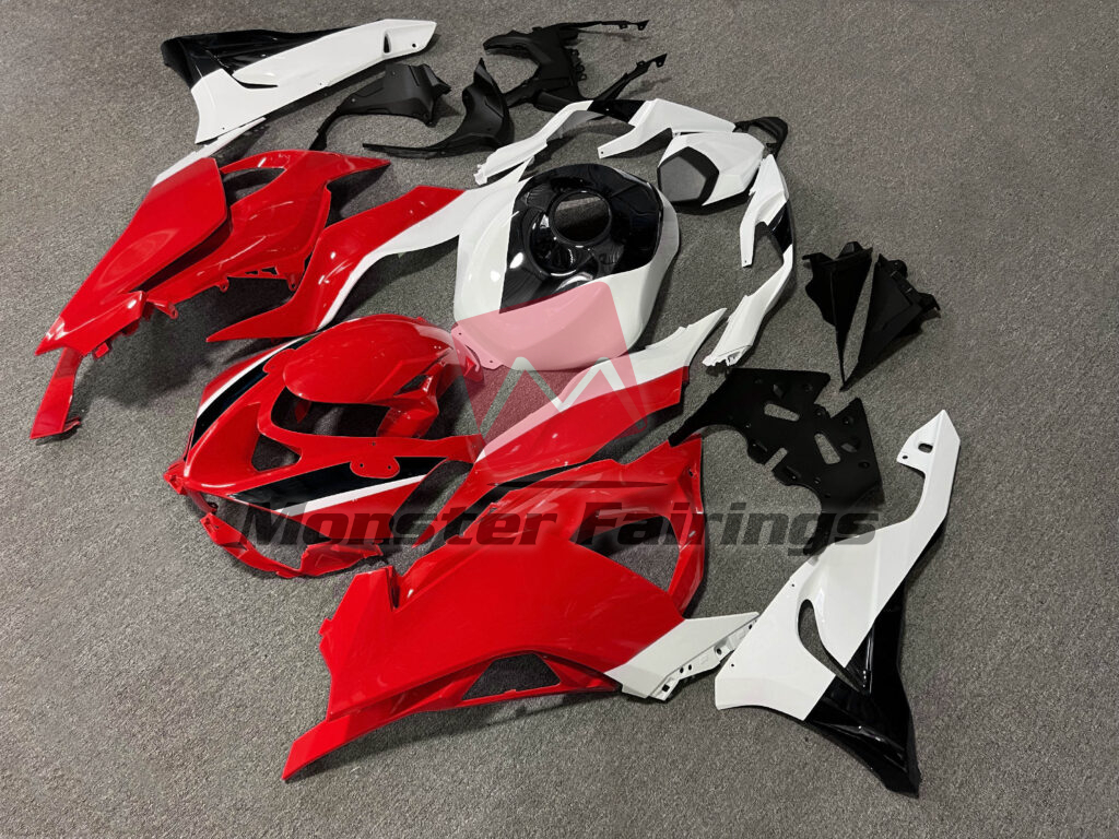 Gloss Red & White with Black ABS fairings for Kawasaki ZX6R 2024 - 2025 - premium OEM fit kit by Monster Fairings
