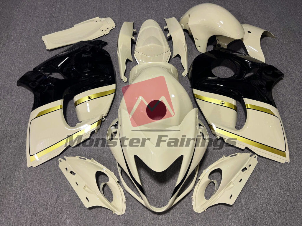 Suzuki GSXR 1300 2008 - 2020 Gloss Light Yellow & Black ABS fairings - custom motorcycle bodywork kit by Monster Fairings