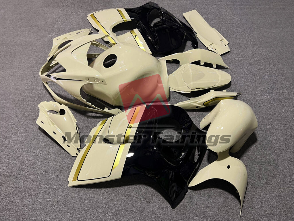 2008 - 2020 Suzuki GSXR 1300 Gloss Light Yellow & Black fairing set - ABS injection, custom painted by Monster Fairings