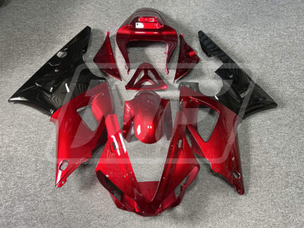 Yamaha R1 2000-2001 Gloss Fire Red & Black ABS Fairings | Monster Fairings